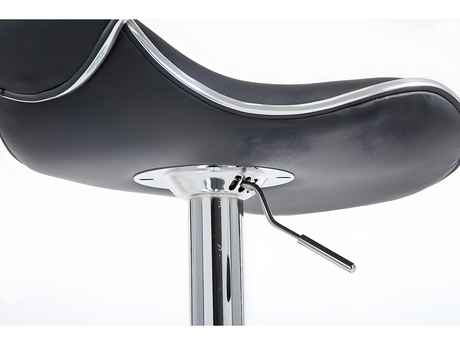 Tabourets de bar - Similicuir & Métal chromé - Noir - Las Vegas V2