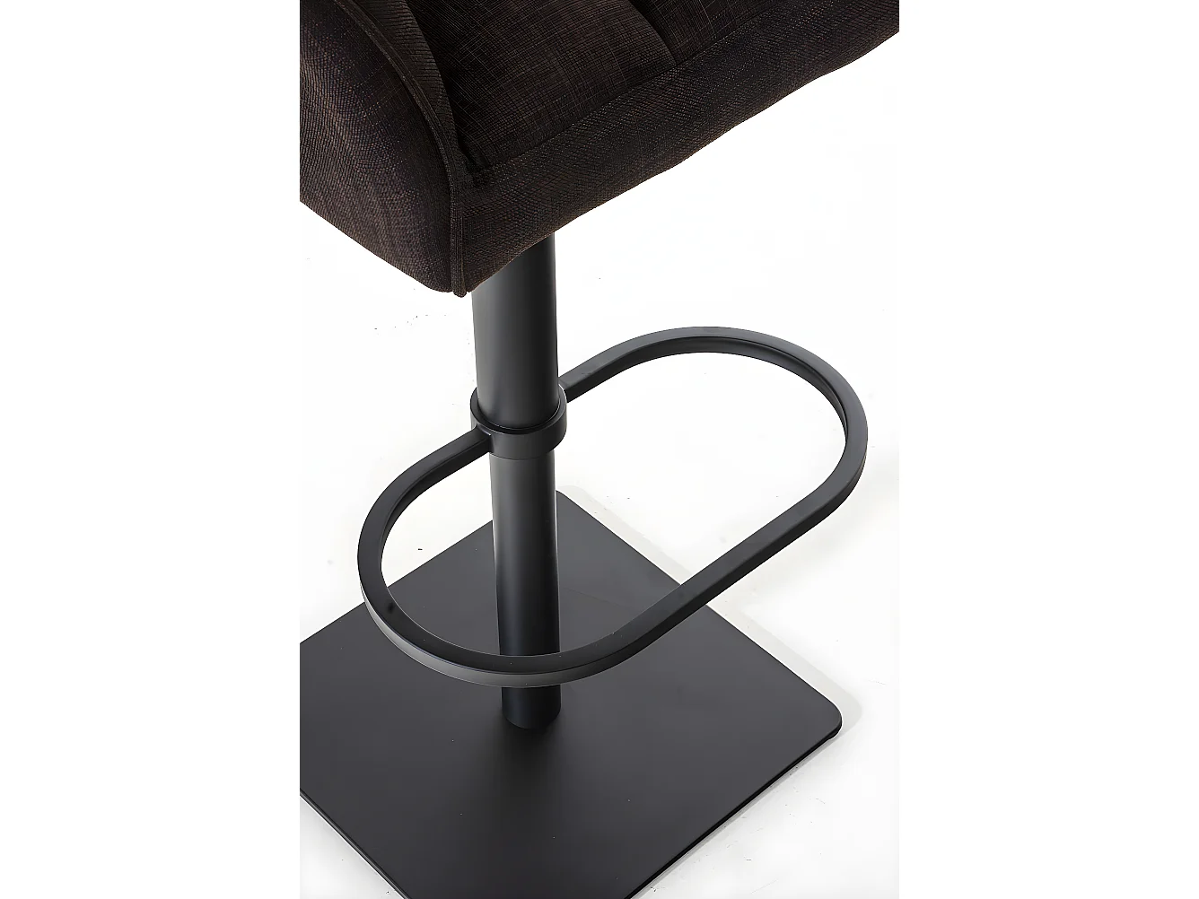 Tabouret de bar - Tissu & Noir - Marron - Damaso