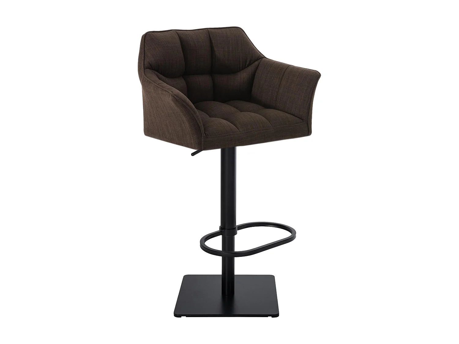 Tabouret de bar - Tissu & Noir - Marron - Damaso