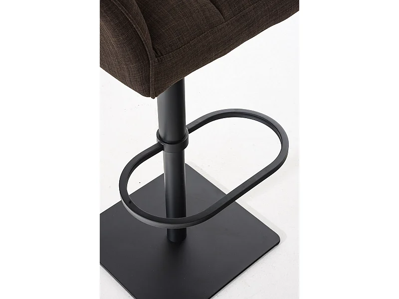 Tabouret de bar - Tissu & Noir - Marron - Damaso