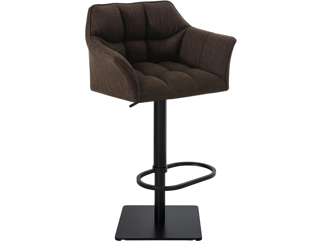 Tabouret de bar - Tissu & Noir - Marron - Damaso