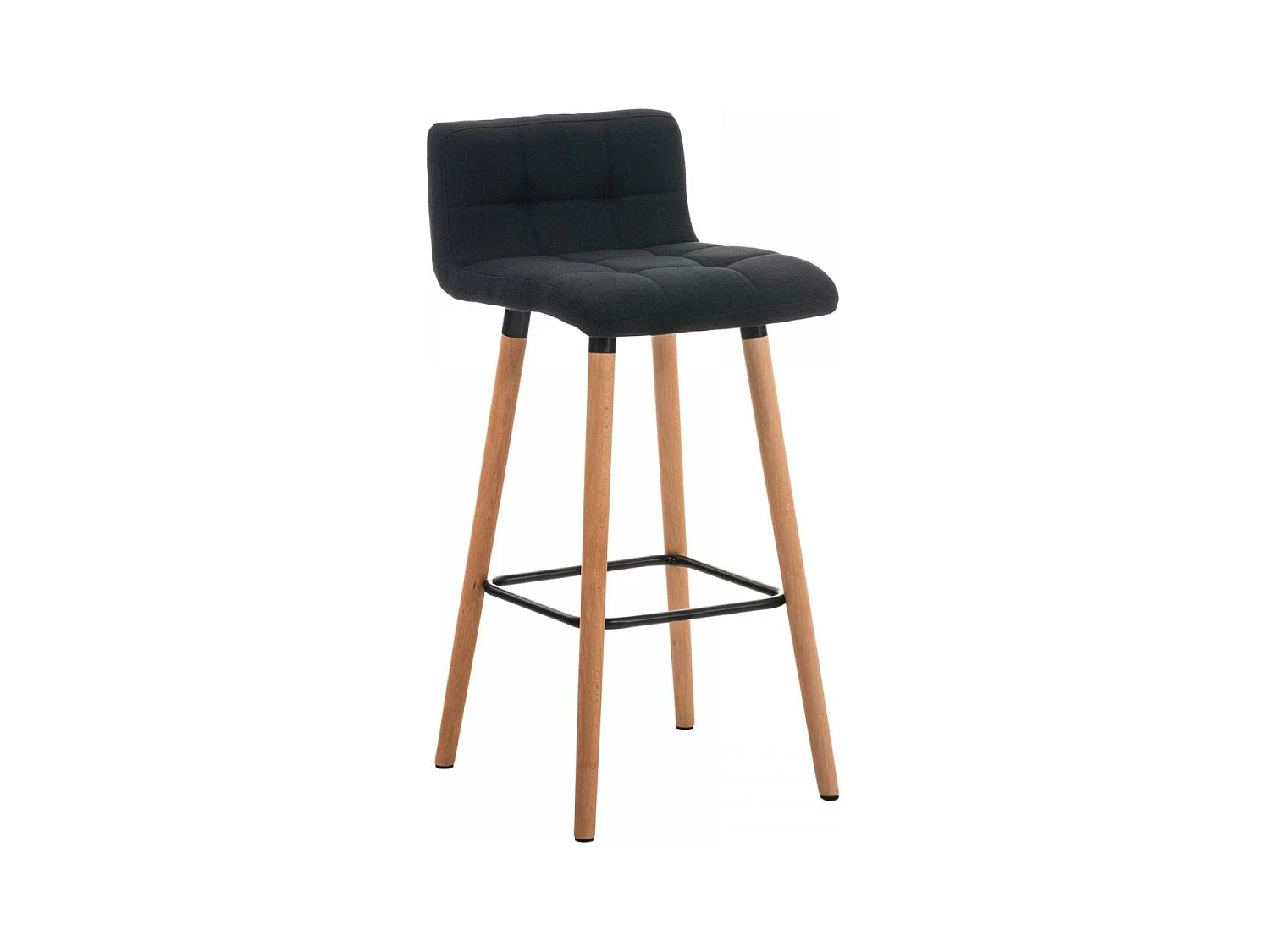 Tabouret de bar - Tissu & Noir - Noir - Lincoln