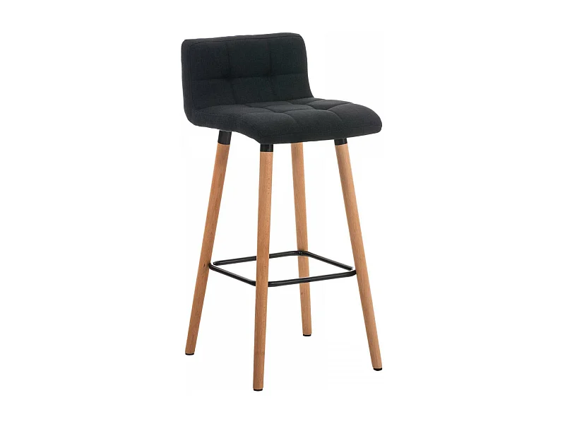 Tabouret de bar - Tissu & Noir - Noir - Lincoln