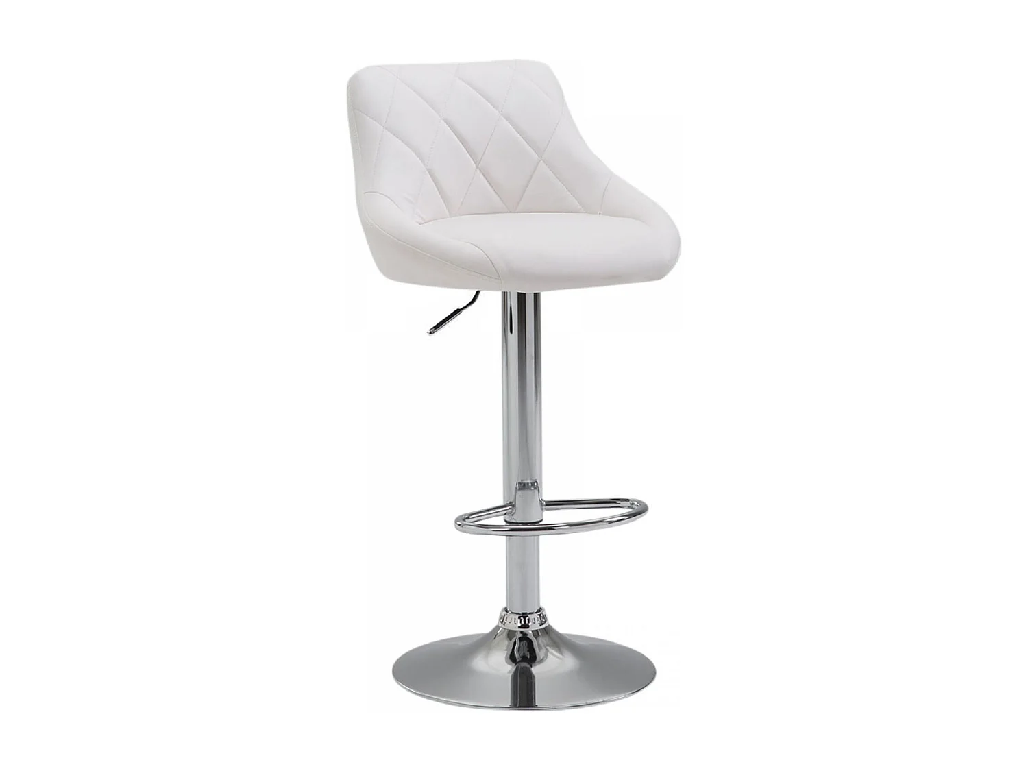 Tabouret de bar - Similicuir & Chrome - Blanc - Lazio