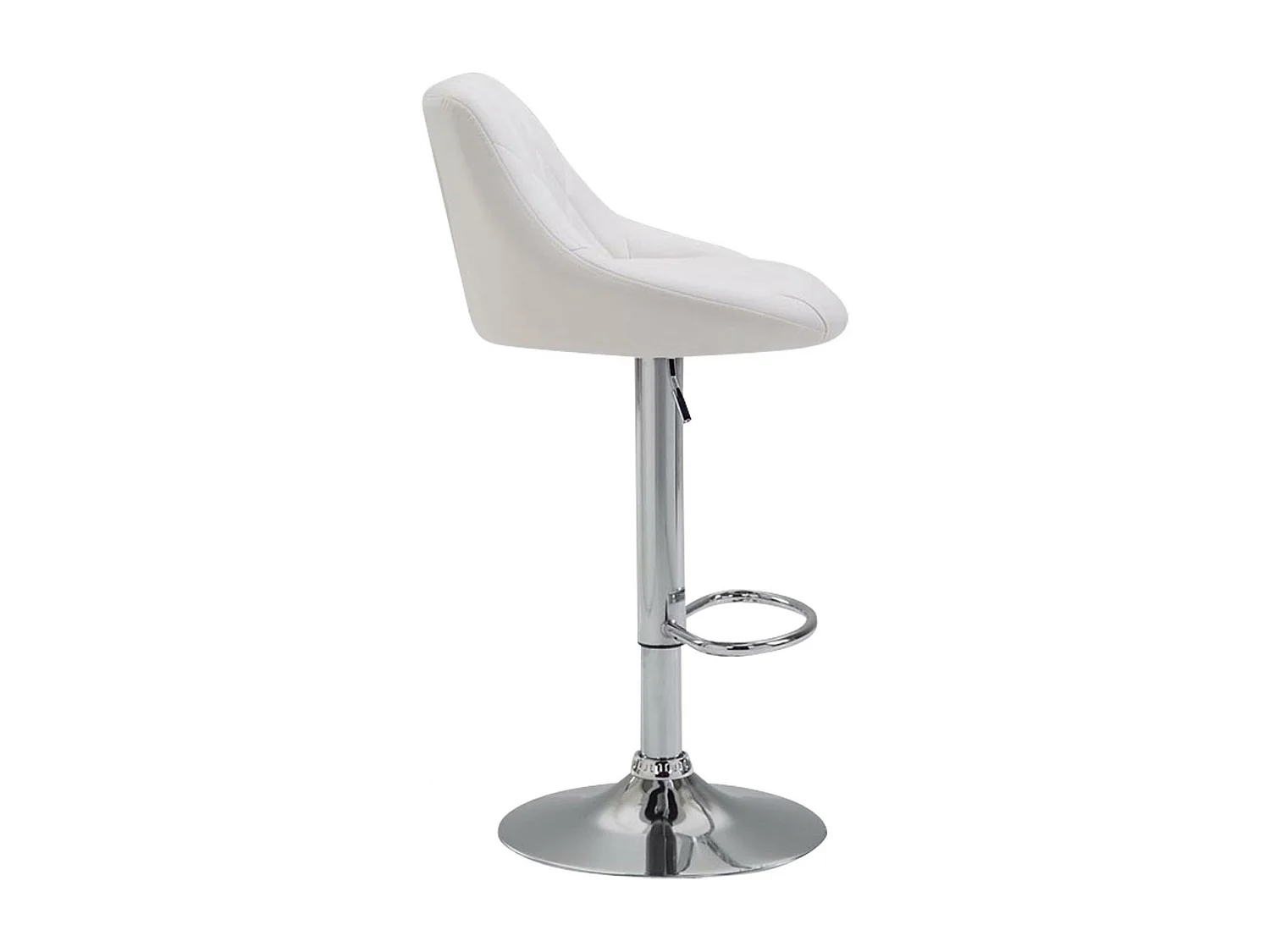 Tabouret de bar - Similicuir & Chrome - Blanc - Lazio