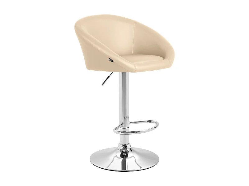 Barhocker - Kunstleder & Metall in Chromoptik - creme - Miami V2