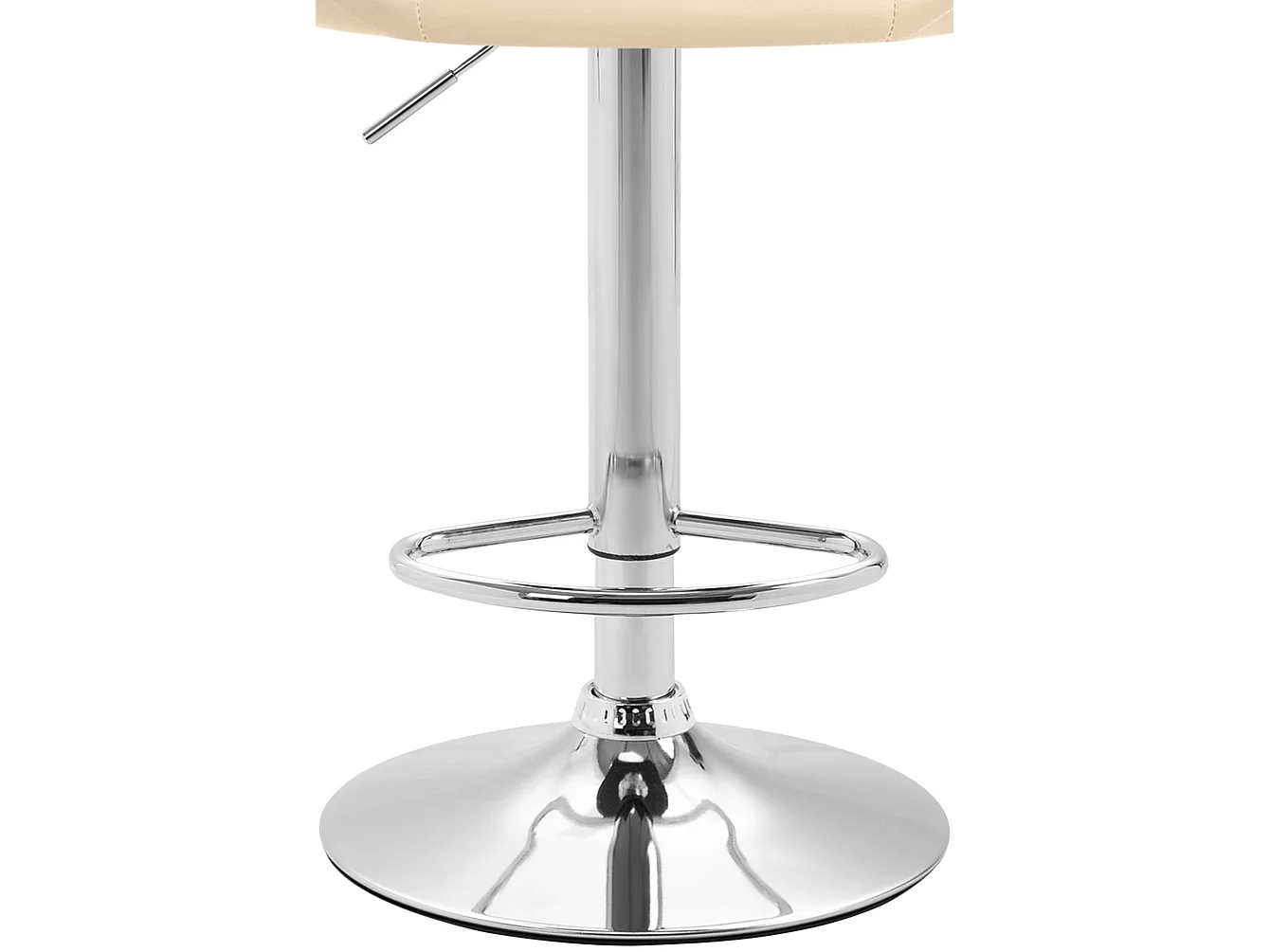 Barkruk - Kunstleer & Metaal in chroomoptiek - creme - Miami V2