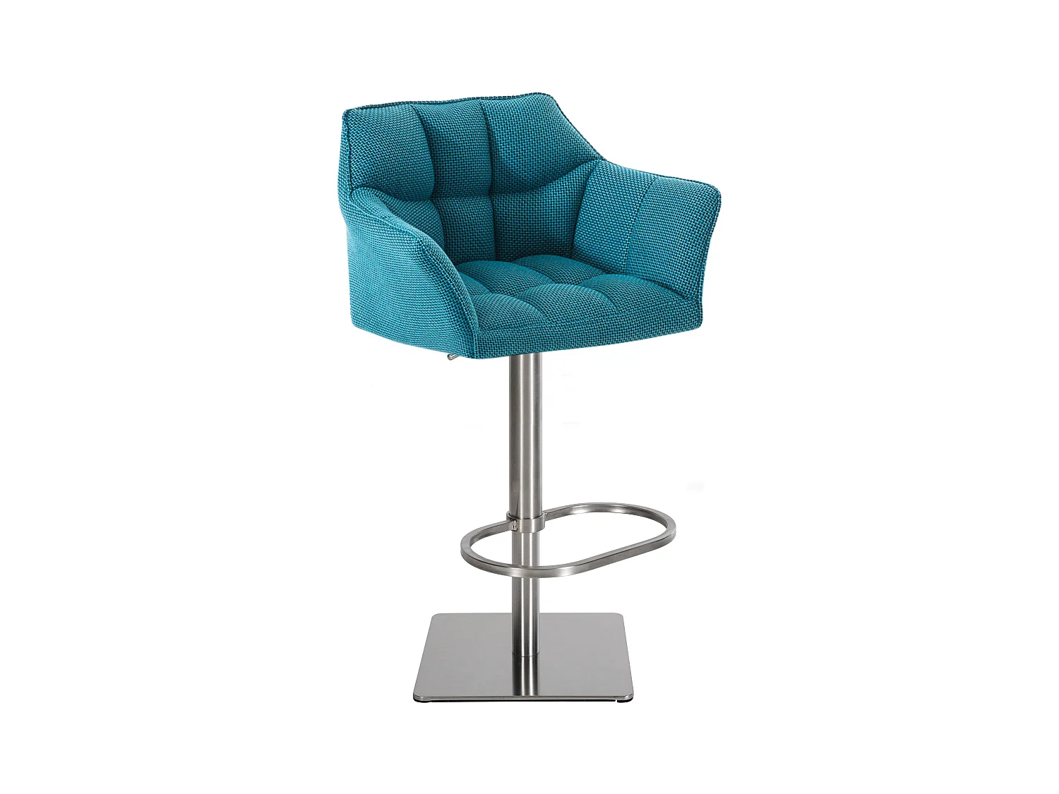 Tabouret de bar - Tissu & Acier inoxydable - Turquoise - Damaso