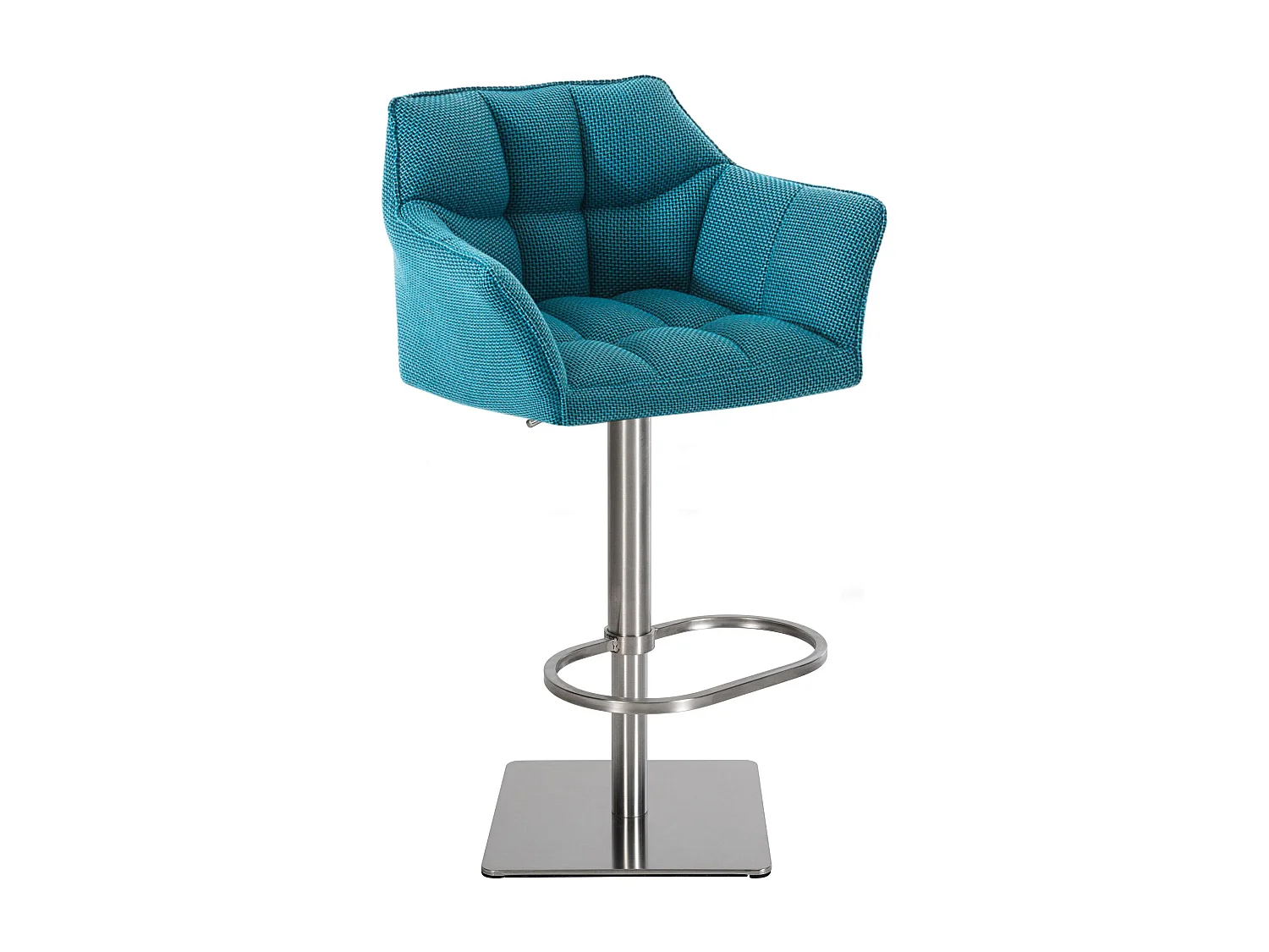 Tabouret de bar - Tissu & Acier inoxydable - Turquoise - Damaso