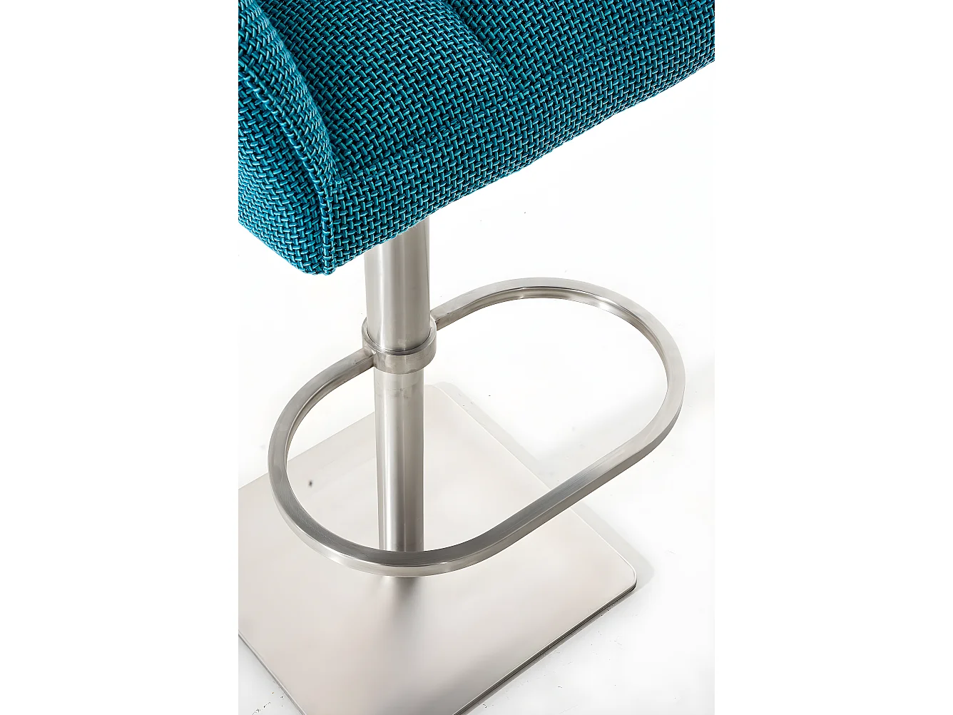 Tabouret de bar - Tissu & Acier inoxydable - Turquoise - Damaso