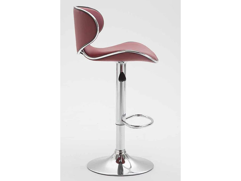 Lot de 2  Tabouret de bar - Similicuir & Chrome - Bordeaux - Las Vegas v2