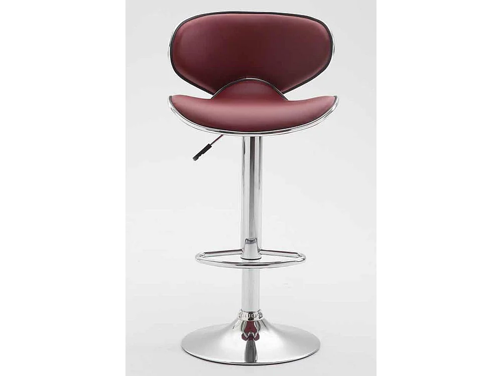 2er Set Barhocker - Kunstleder & chrom - bordeauxrot - Las Vegas v2