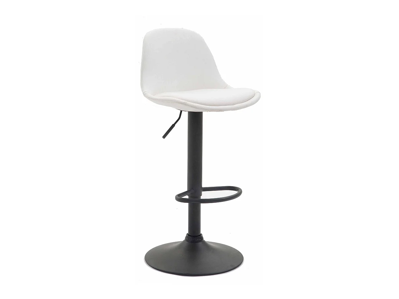 Tabouret de bar - Similicuir & Métal - Blanc - Kiel