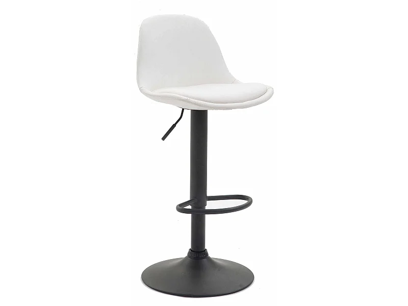 Tabouret de bar - Similicuir & Métal - Blanc - Kiel
