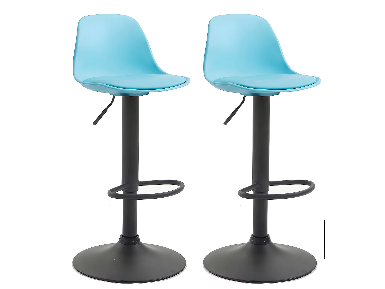 2er Set Barhocker - Kunstleder & Metall - blau - Kiel