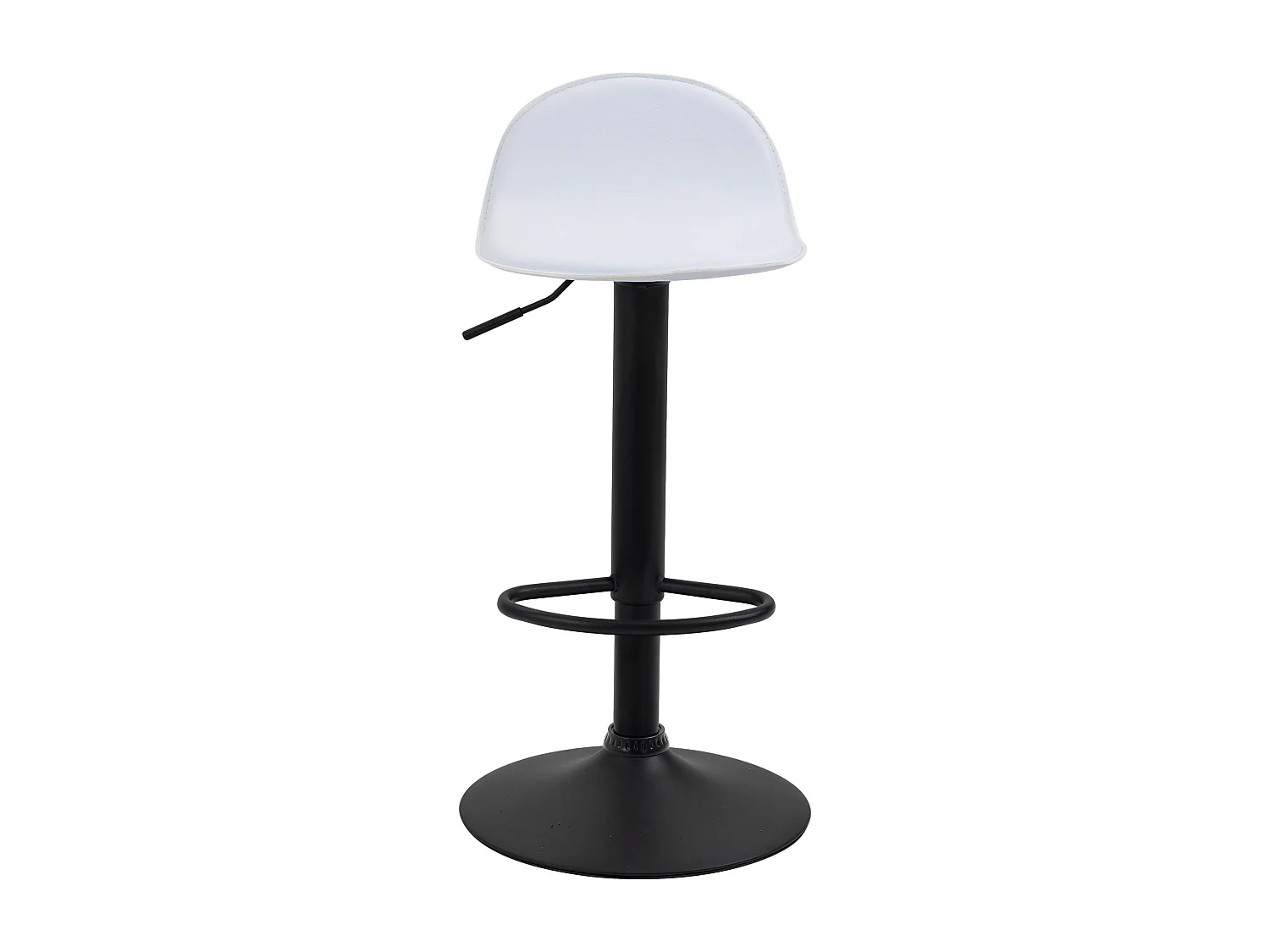 Lot de 2 Tabourets de bar - Similicuir & Métal - Blanc - Lana V2