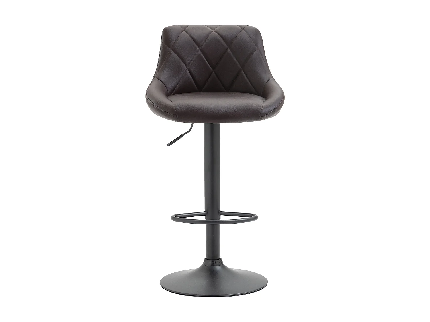 Tabouret de bar - Similicuir & Noir - Marron - Lazio