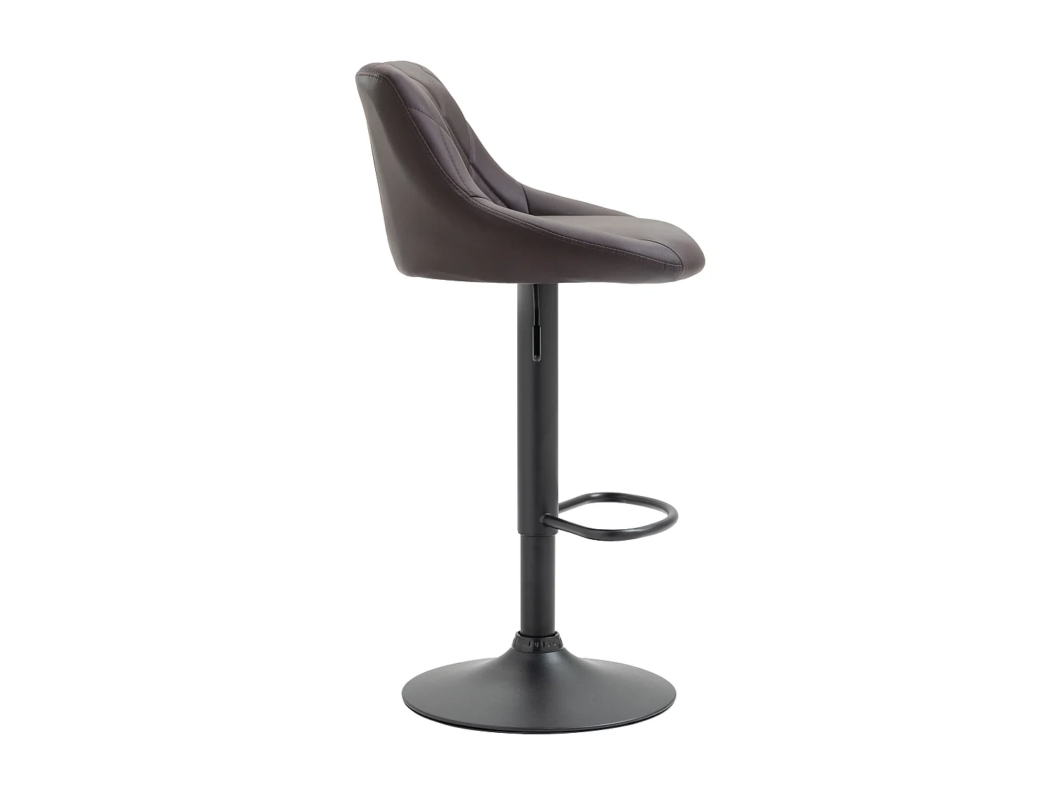 Tabouret de bar - Similicuir & Noir - Marron - Lazio