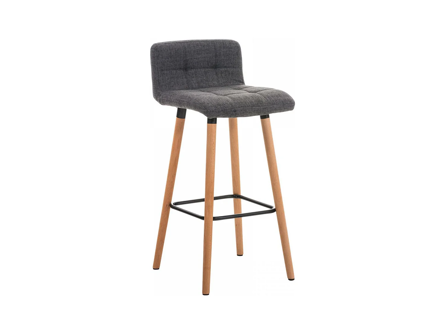 Tabouret de bar - Tissu & Noir - Gris clair - Lincoln