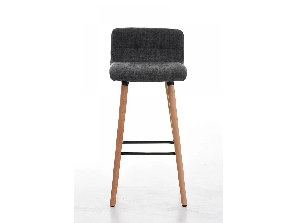Tabouret de bar - Tissu & Noir - Gris clair - Lincoln