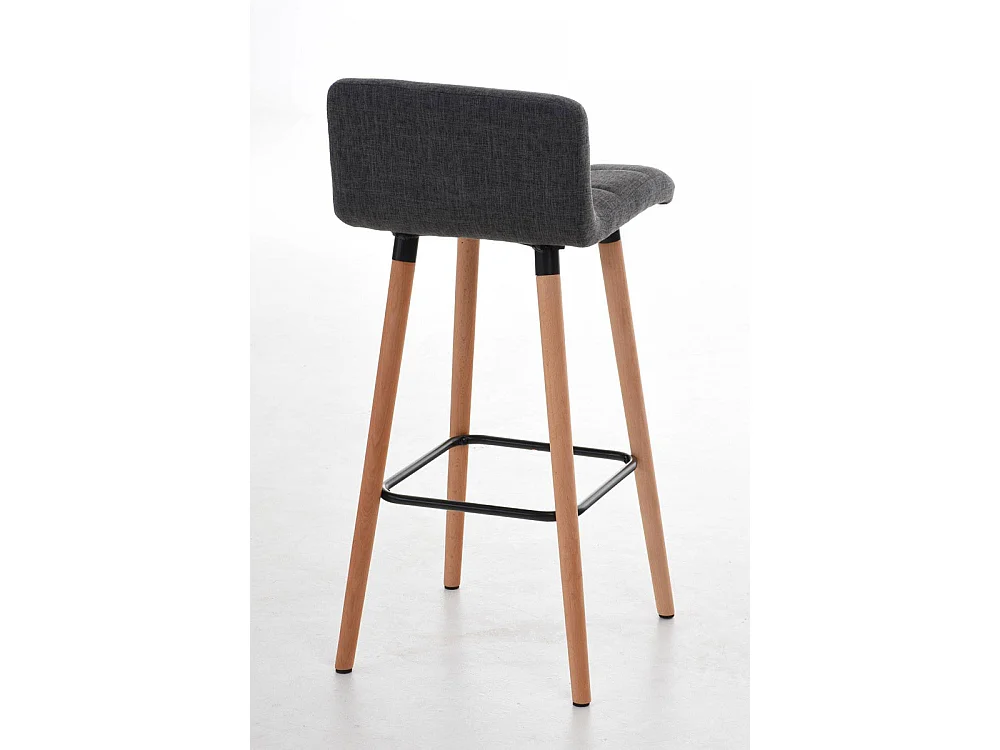 Tabouret de bar - Tissu & Noir - Gris clair - Lincoln