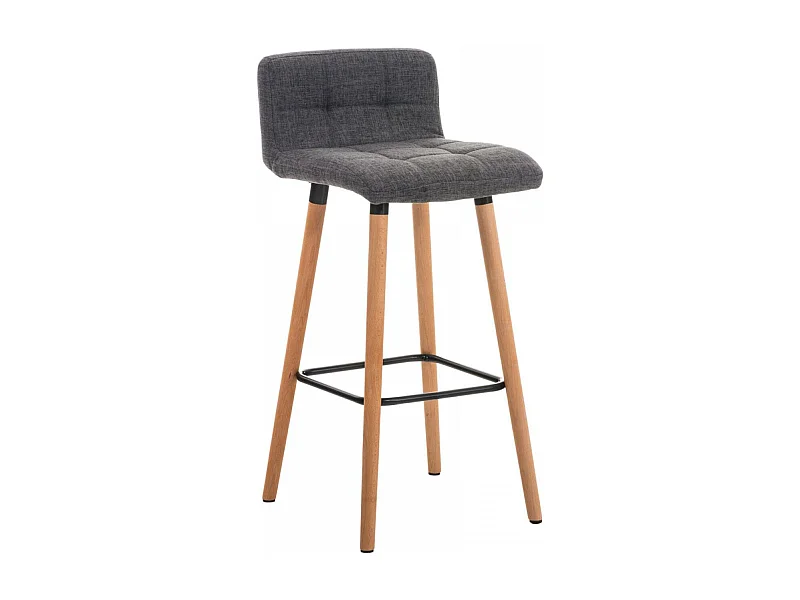 Tabouret de bar - Tissu & Noir - Gris clair - Lincoln