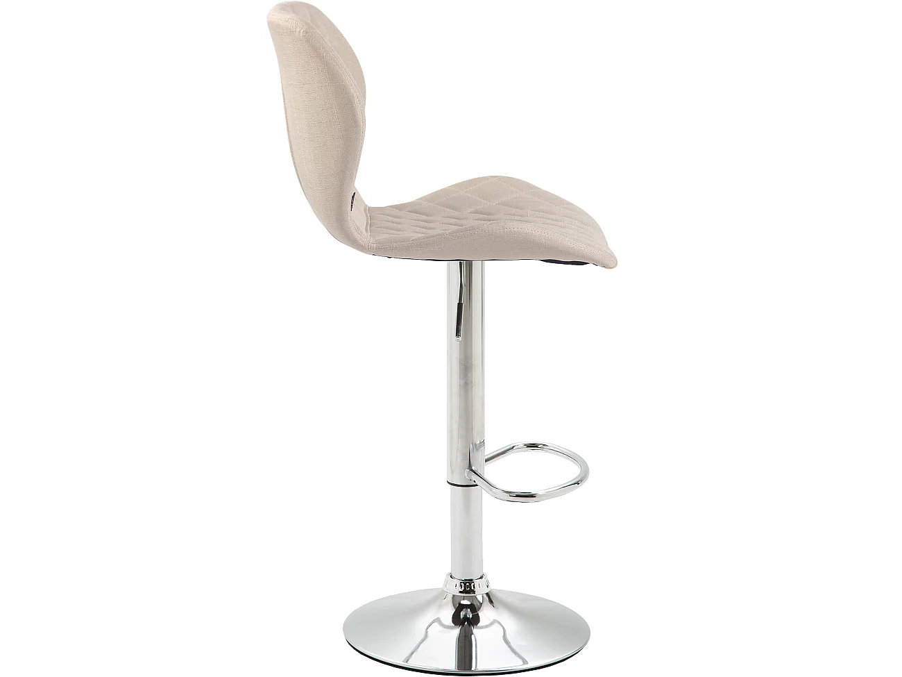 Lot de 2 Tabourets de bar - Tissu & Métal - Crème - Cork