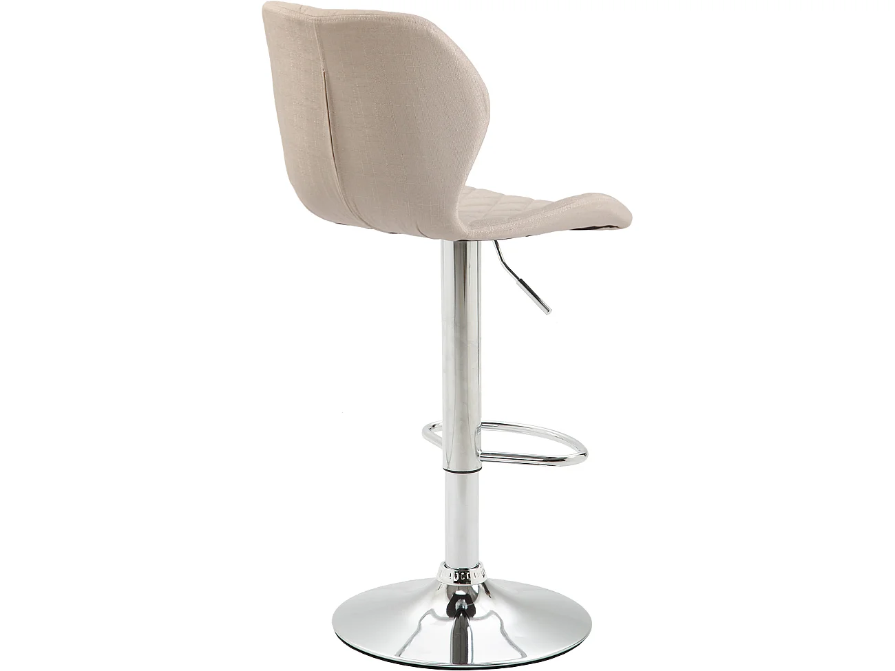 Lot de 2 Tabourets de bar - Tissu & Métal - Crème - Cork