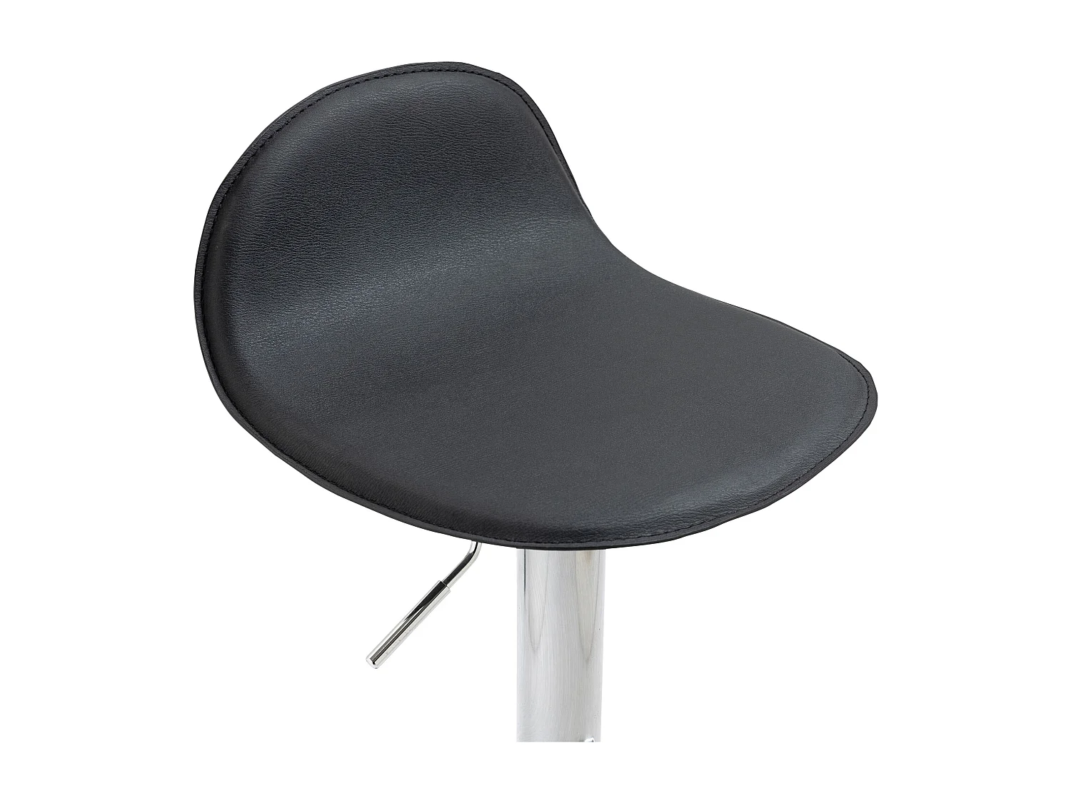 Lot de 2 Tabourets de bar - Similicuir & Métal - Noir - Lana V2