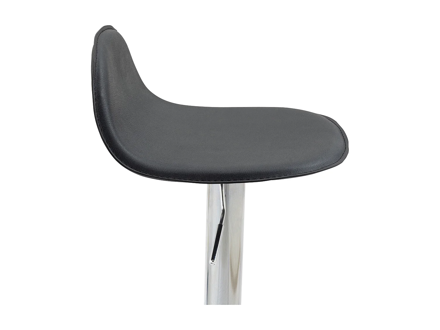 Lot de 2 Tabourets de bar - Similicuir & Métal - Noir - Lana V2