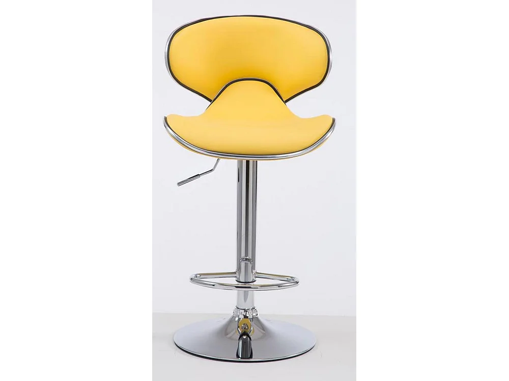 Lot de 2  Tabouret de bar - Similicuir & Chrome - Jaune - Las Vegas v2