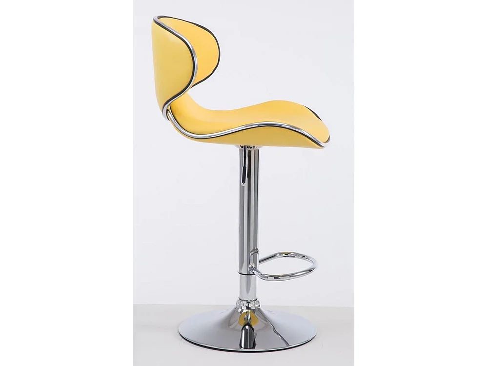 Lot de 2  Tabouret de bar - Similicuir & Chrome - Jaune - Las Vegas v2