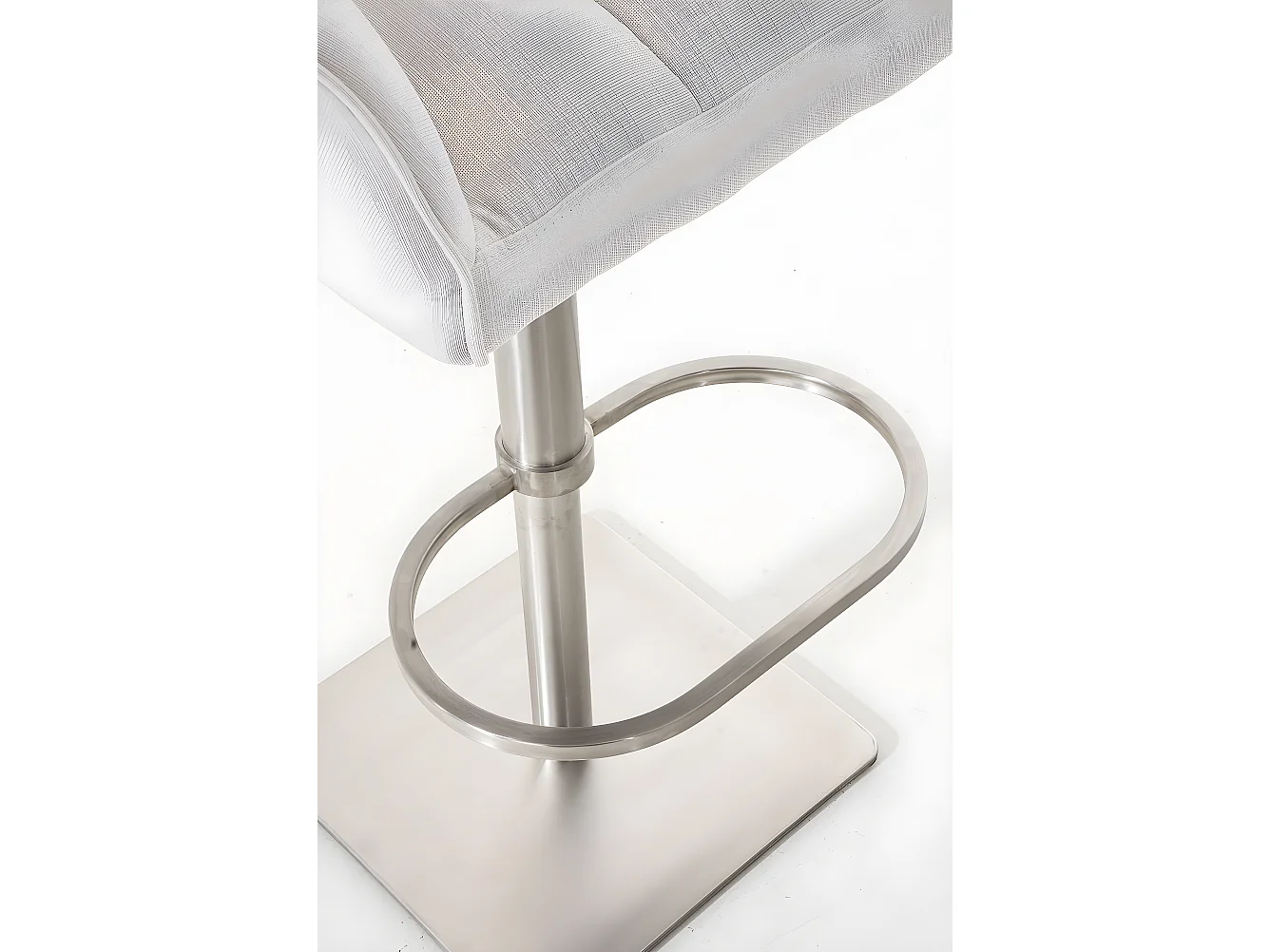 Tabouret de bar - Tissu & Acier inoxydable - Blanc - Damaso
