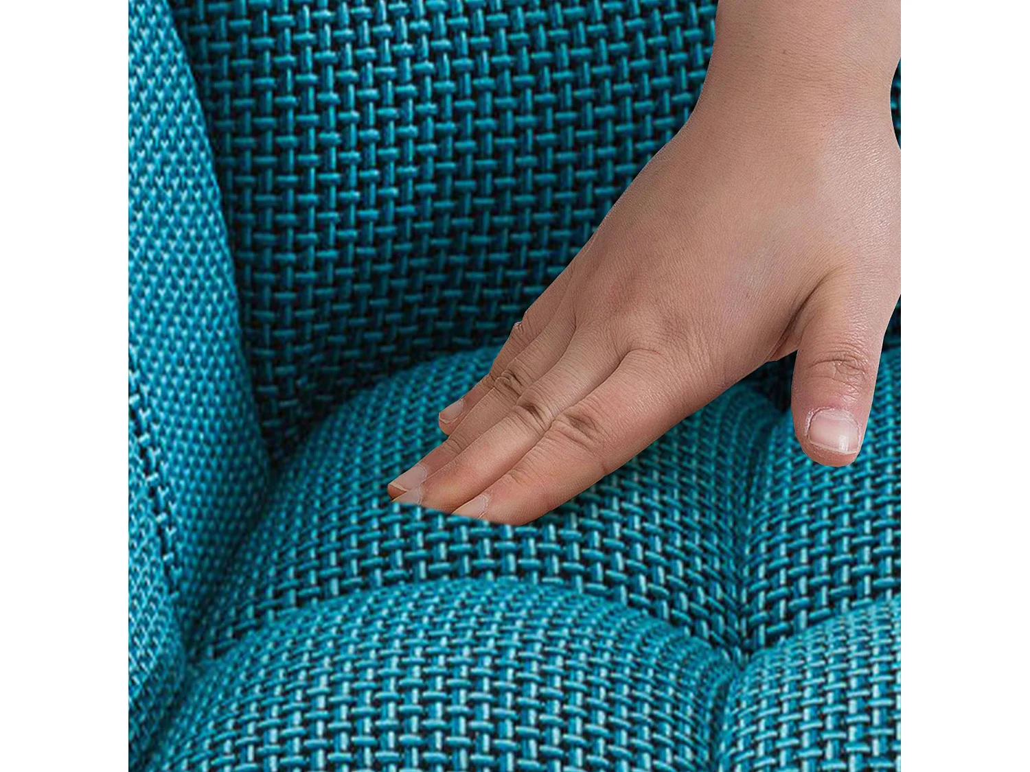 Tabouret de bar - Tissu & Noir - Turquoise - Damaso