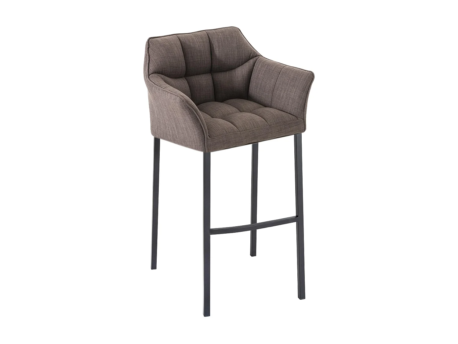 Tabouret de bar - Tissu & Noir - Gris - Damaso