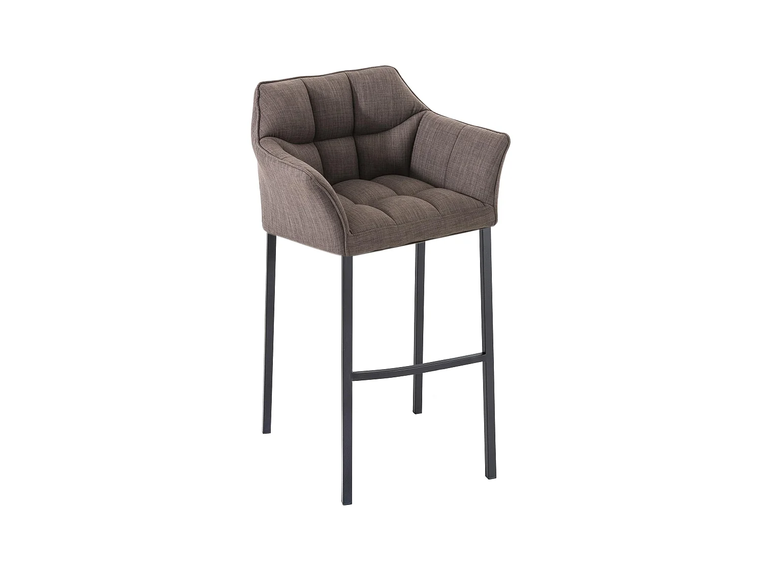 Tabouret de bar - Tissu & Noir - Gris - Damaso