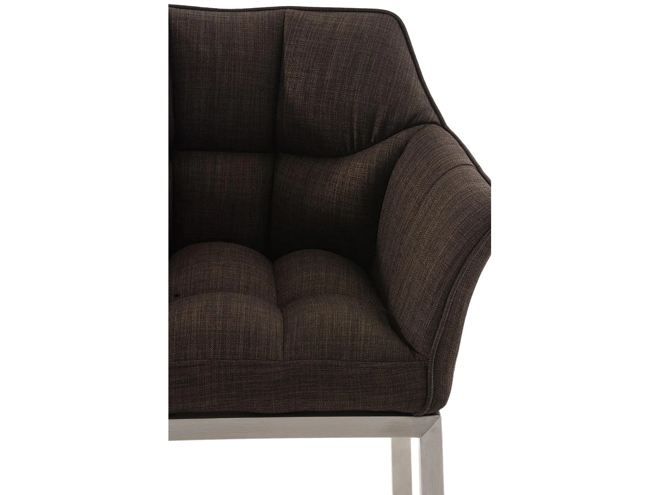 Tabouret de bar - Tissu & Acier inoxydable - Marron - Damaso