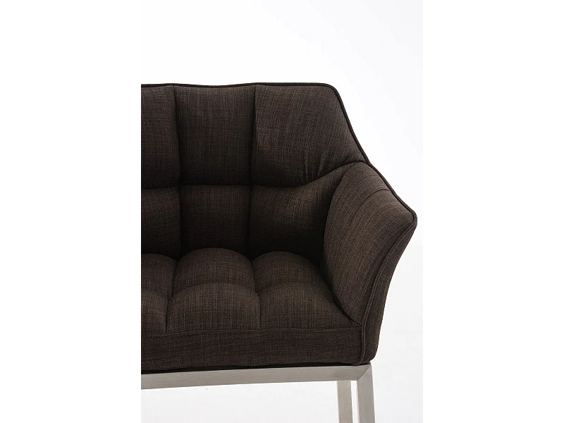 Tabouret de bar - Tissu & Acier inoxydable - Marron - Damaso