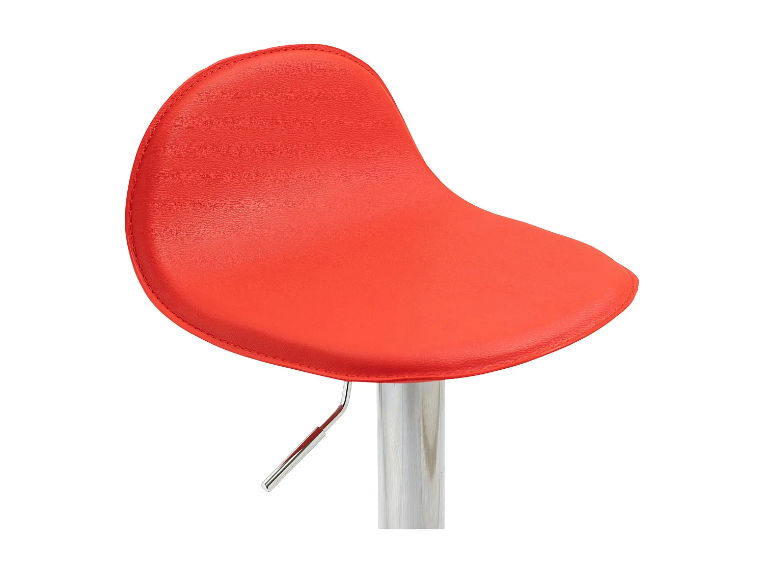 Lot de 2 Tabourets de bar - Similicuir & Métal - Rouge - Lana V2