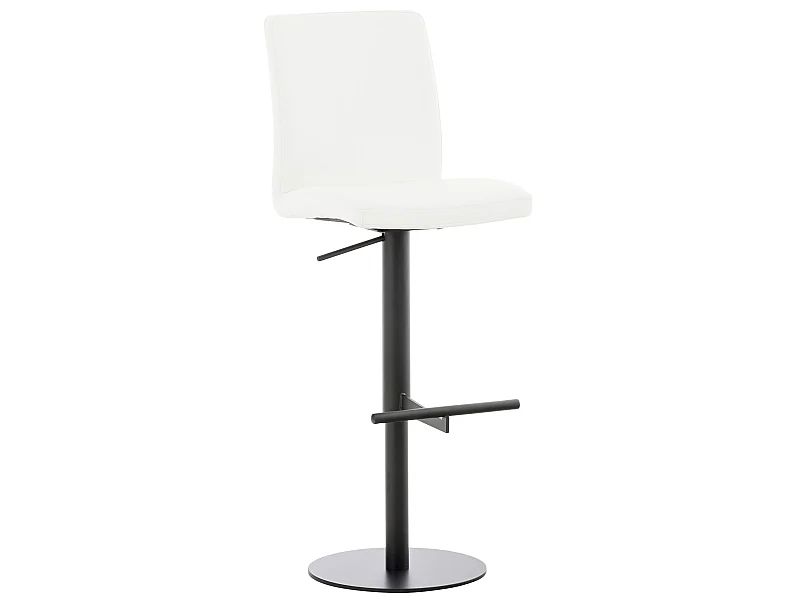 Tabouret de bar - Similicuir & Noir - Blanc - Cadiz
