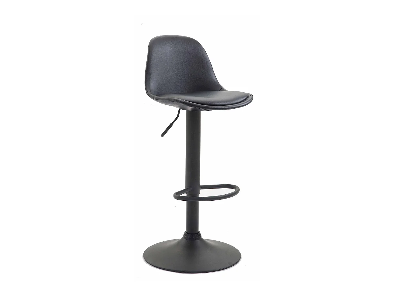 Tabouret de bar - Similicuir & Métal - Noir - Kiel