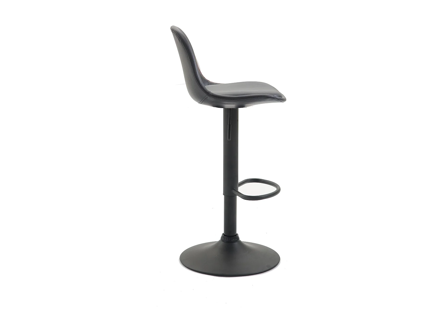 Tabouret de bar - Similicuir & Métal - Noir - Kiel