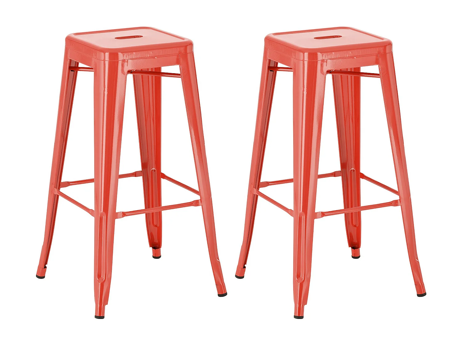 2er Set Barhocker - Metall - rot - Joshua