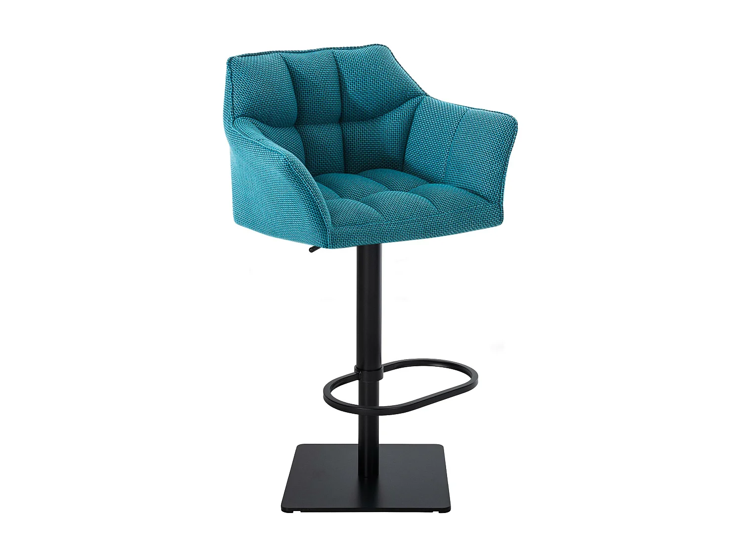 Tabouret de bar - Tissu & Noir - Turquoise - Damaso