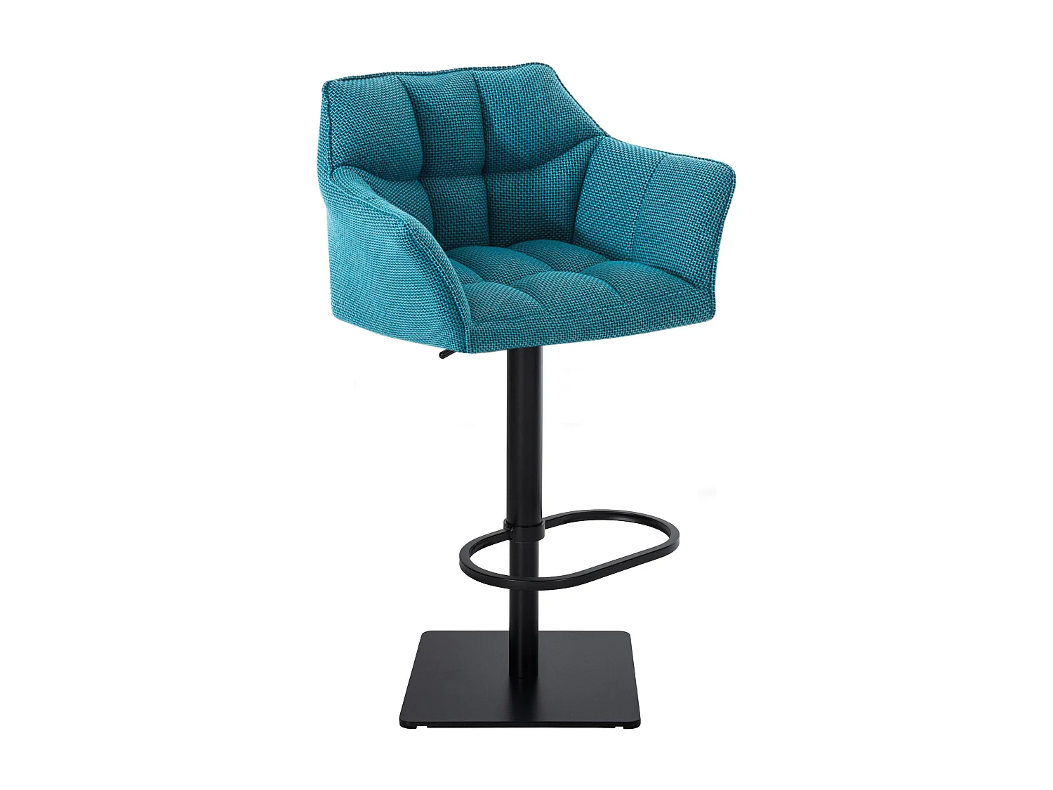 Tabouret de bar - Tissu & Noir - Turquoise - Damaso