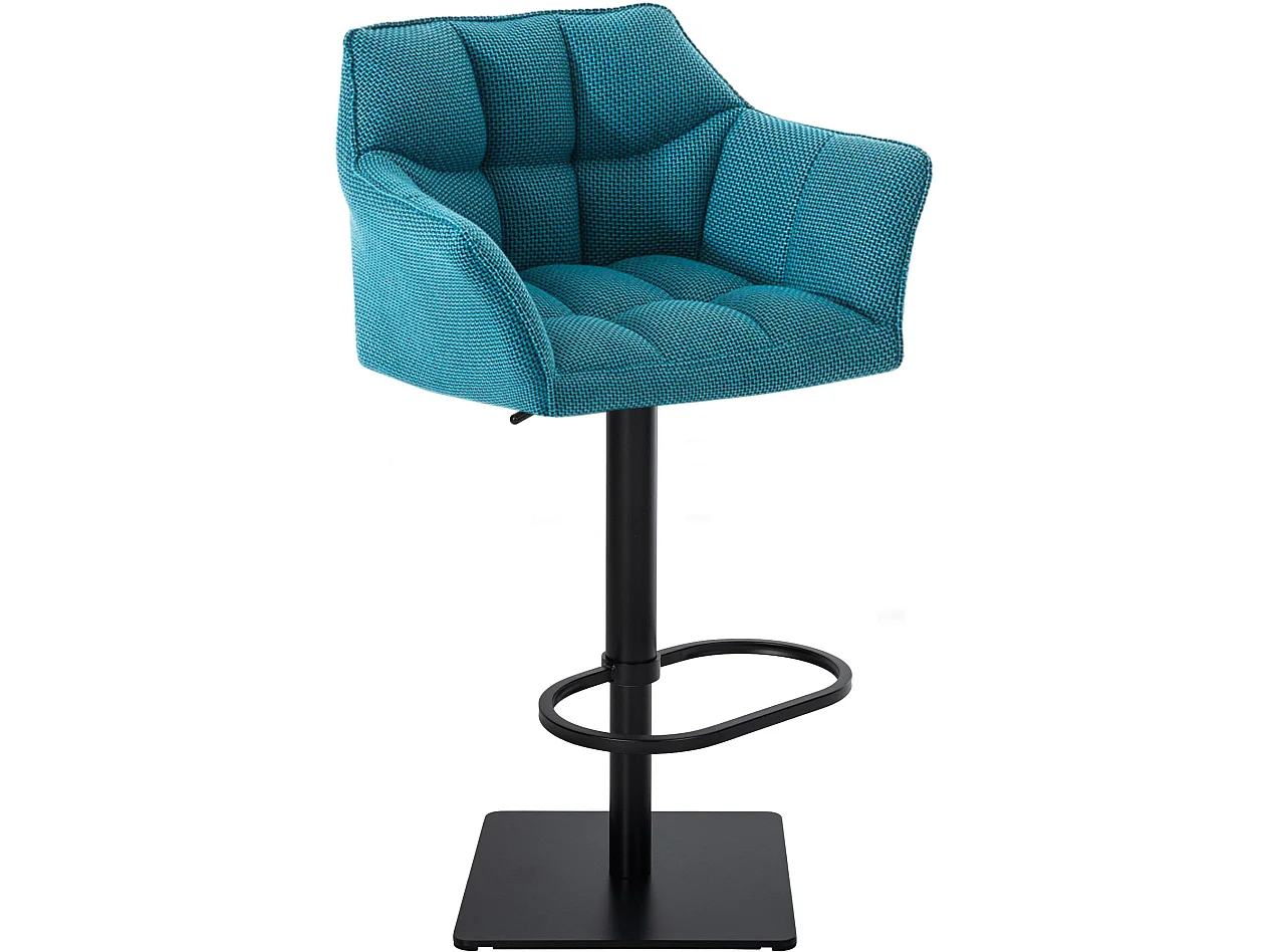 Tabouret de bar - Tissu & Noir - Turquoise - Damaso