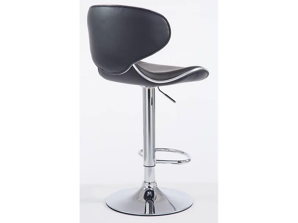 Lot de 2  Tabouret de bar - Similicuir & Chrome - Noir - Las Vegas v2