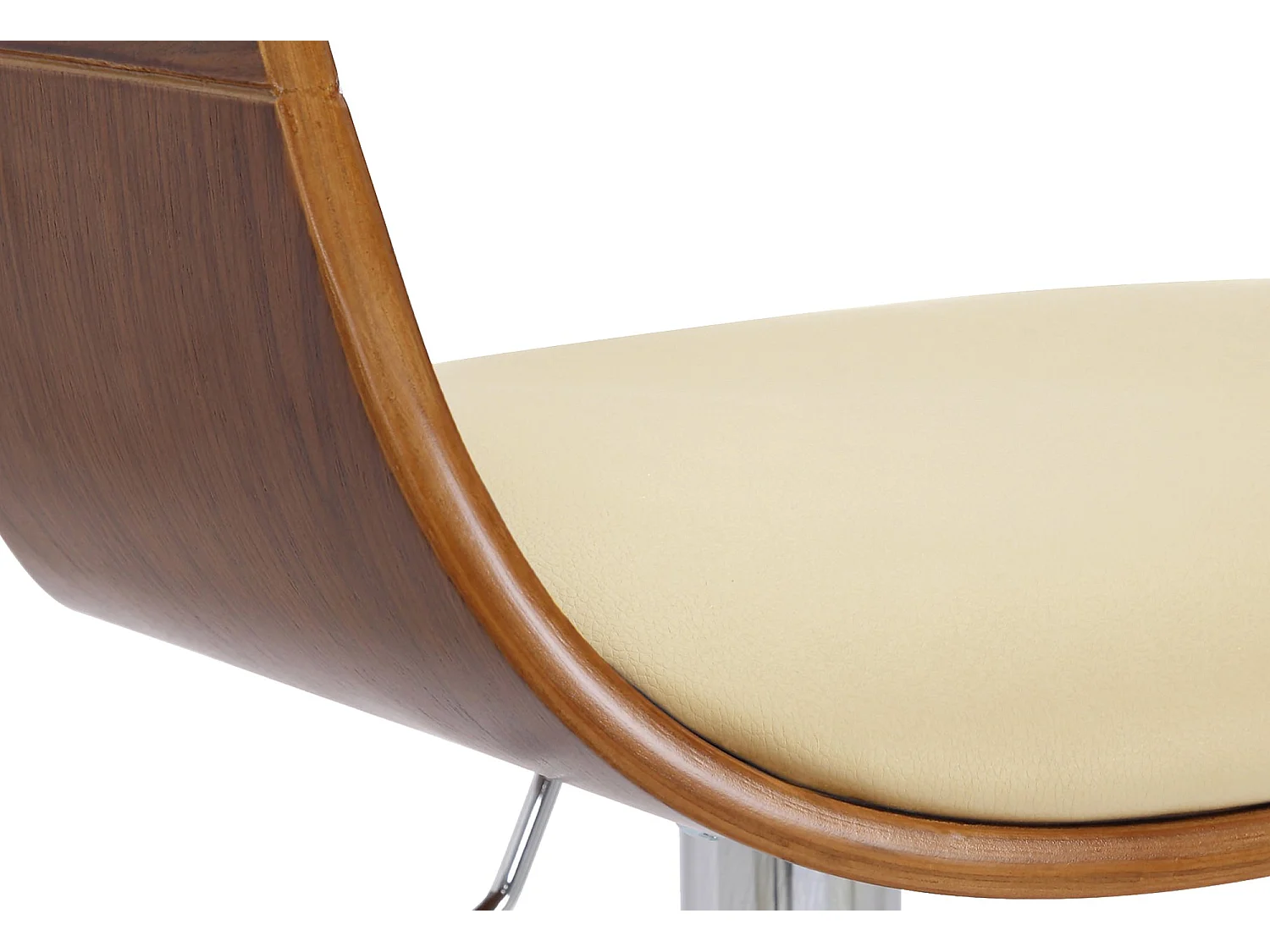 Tabouret de bar - Similicuir - Noyer / Crème - Kingston