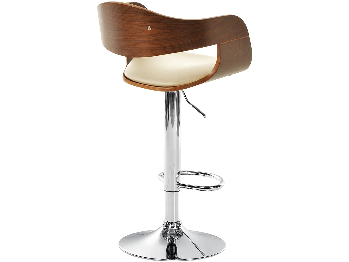 Tabouret de bar - Similicuir - Noyer / Crème - Kingston