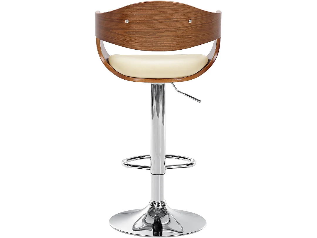 Tabouret de bar - Similicuir - Noyer / Crème - Kingston